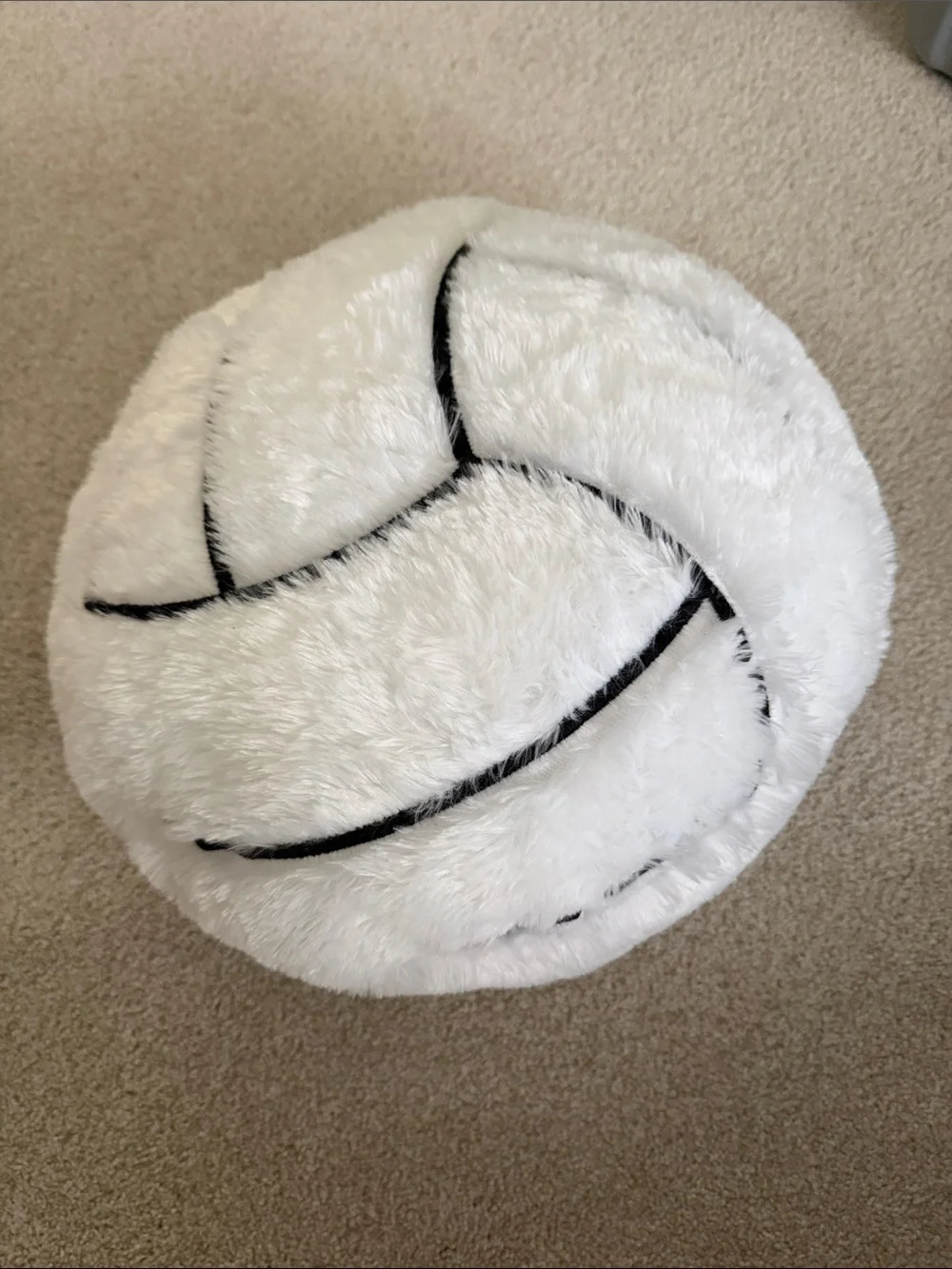 Plush White Volleyball Throw Pillow